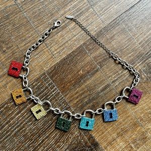 Cute sparkly lock necklace